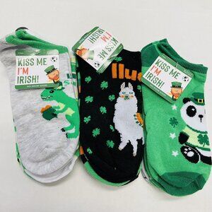 ST. PATRICKS DAY socks 9 Pairs Llama Clovers Leprechaun Hats Dinos Irish Pandas